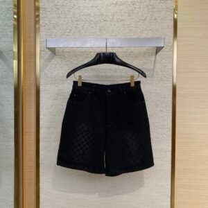 LV BLACK DENIM SHORTS