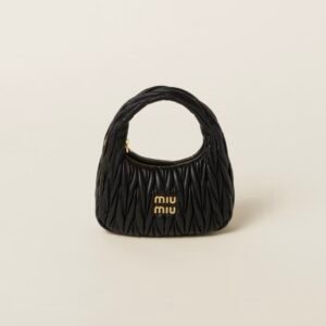 MIU MIU WANDER MATELASSÉ NAPPA LEATHER HOBO BAG
