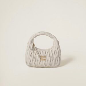 MIU MIU WANDER MATELASSÉ NAPPA LEATHER HOBO BAG